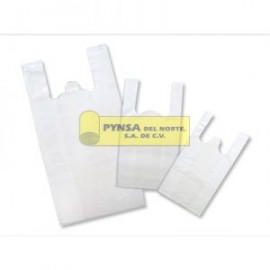 Bolsa camiseta blanca baja densidad grande 30+18x60cm. PKG con 25KG