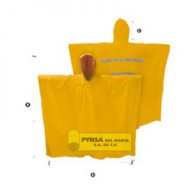 Impermeable tipo poncho de pvc grueso color amarillo PKG C/10 Piezas