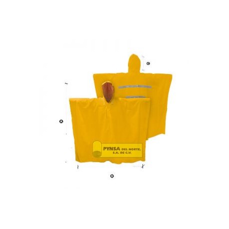 Impermeable tipo poncho de pvc grueso color amarillo PKG C/10 Piezas